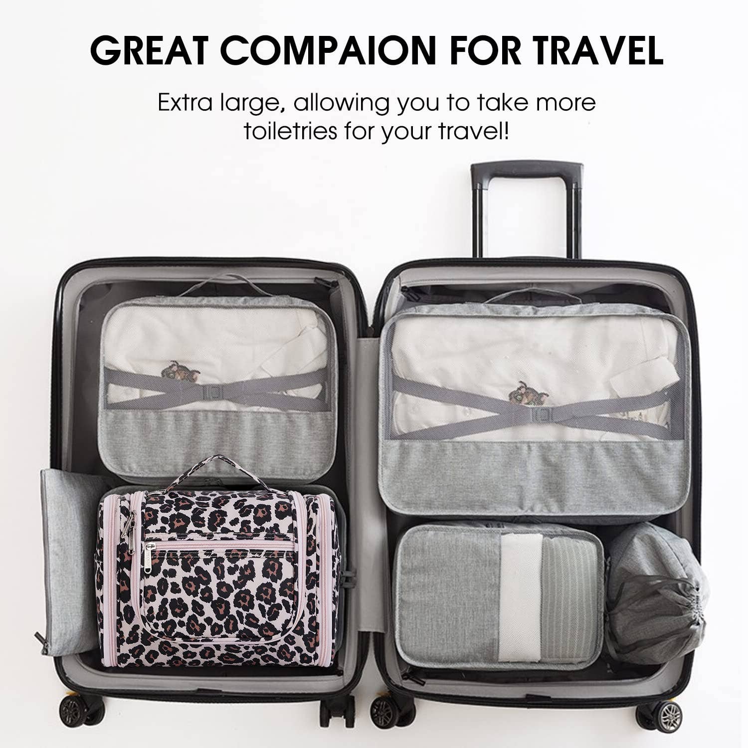 wandf – Bolsa de higiene pessoal - Mulher por atacado – wandf Bolsa de Viagem Suspensa para Higiene e Maquiagem com Estampa Animal Print17