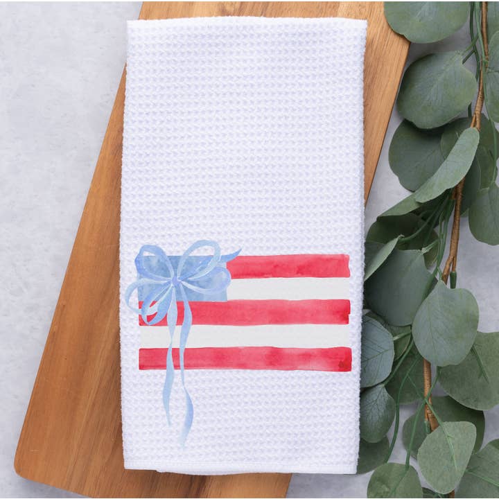 American Flag Patriotic Kitchen Dish Towel 4th of July for wholesale by Painted Skies