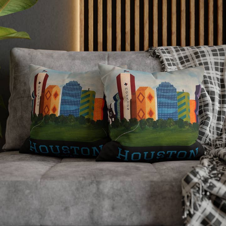 Houston Pillow Cover | Houston Texas (Black) for wholesale by See Joy Creative
