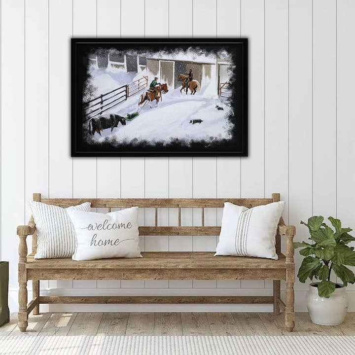 Snow Day Framed Canvas for wholesale by B2U Decor