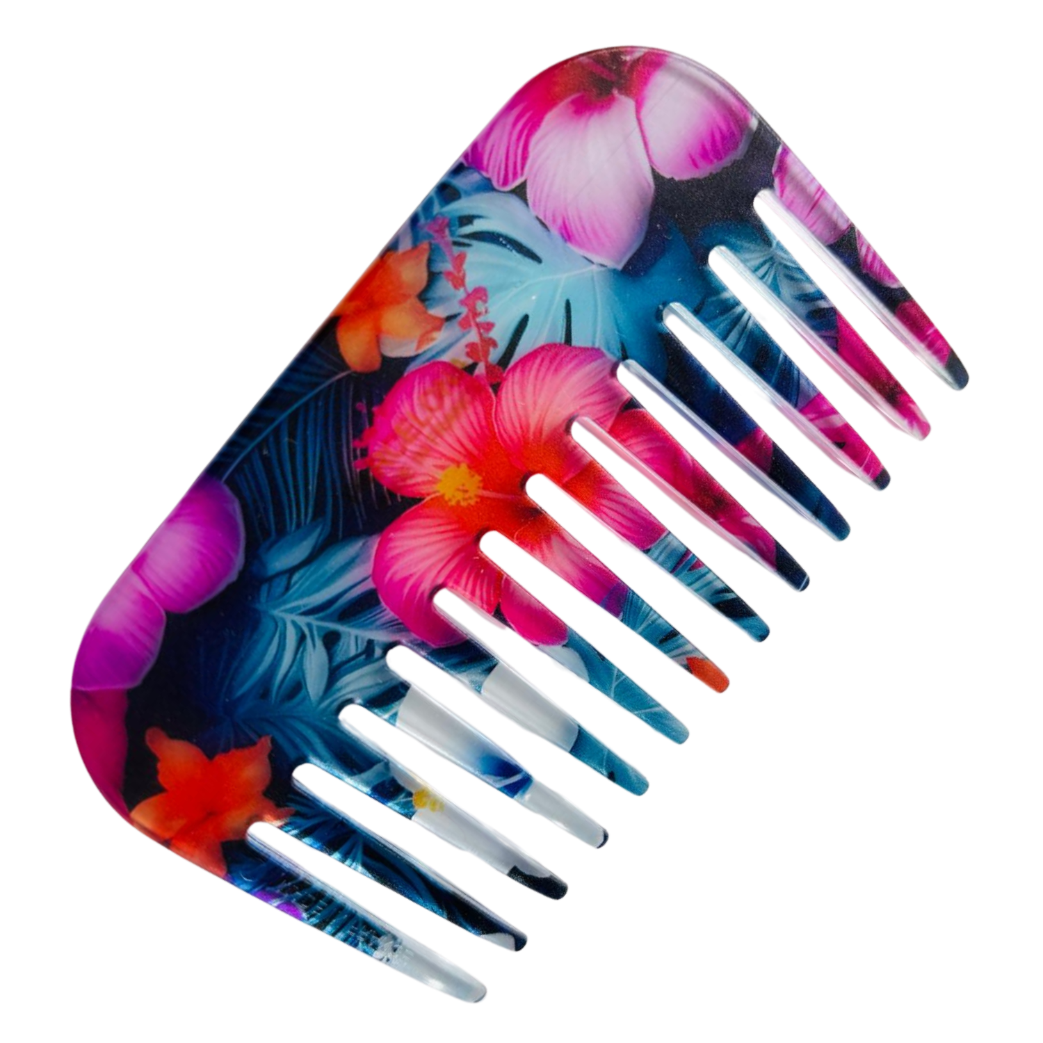 Parcelona - Wholesale Hair Brush/Comb - Parcelona Wide Tooth Comb Tropical Toucan Floral Print Comb for Thick Curly Hair49