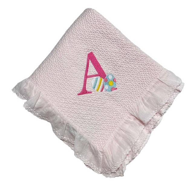 A Soft Idea - Wholesale Bedding blanket – Kids & Baby - 6032 - Stonewashed Puckered Blanket with Dotted Swiss Ruffle3