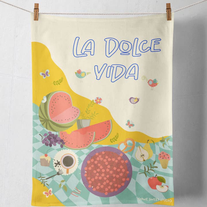 Torchon de cuisine La Dolce Vida pour la vente par Dowe Sweet Studio