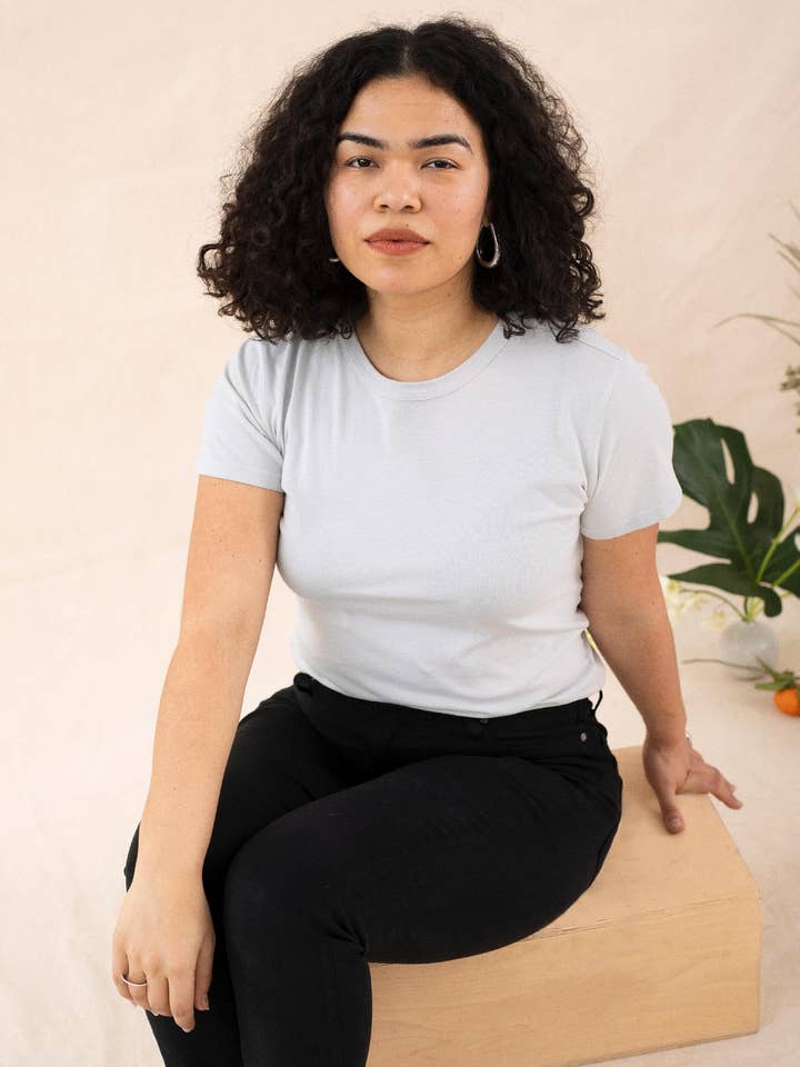 Graceful District - Wholesale T-Shirt - Women's - Ice Gray Monroe Crew Neck Tee0