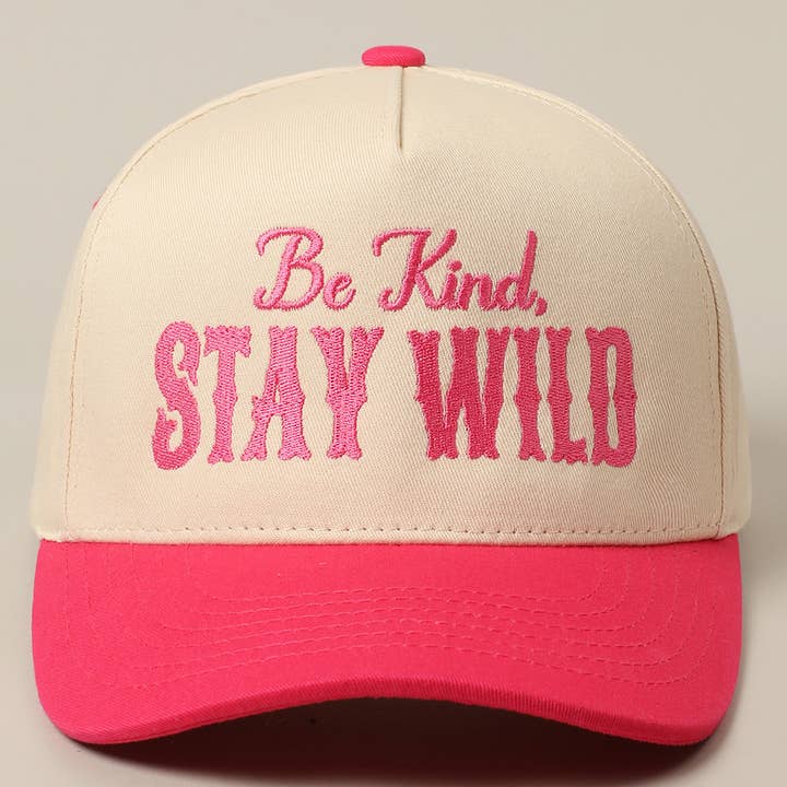 Fashion City - Wholesale Trucker Hat - Unisex - Be Kind Stay Wild Lettering Embroidery Trucker Hat26