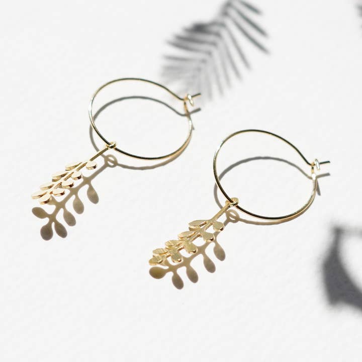 Botanical Collection | Sprig Hoops for wholesale by Copper Bee