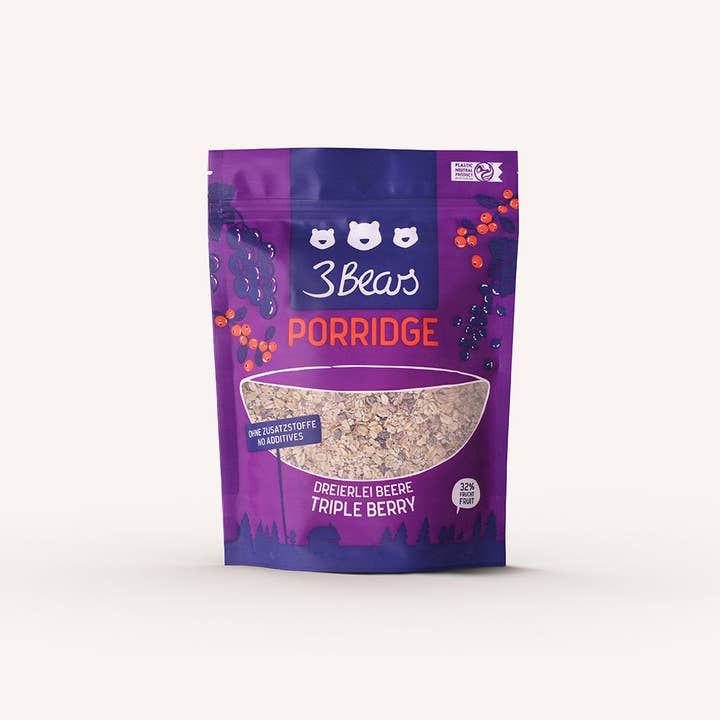 Three types of berry porridge breakfast without added sugar VE6 for wholesale by 3Bears