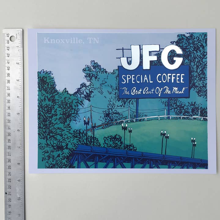 Esther Sketch - Wholesale Art Print - JFG Coffee Silver Foil Art Print 8.5"x11"6