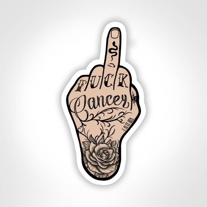 Twisted Wares - Wholesale Sticker - Fuck Cancer (Masculine) Vinyl Sticker 10 Pack