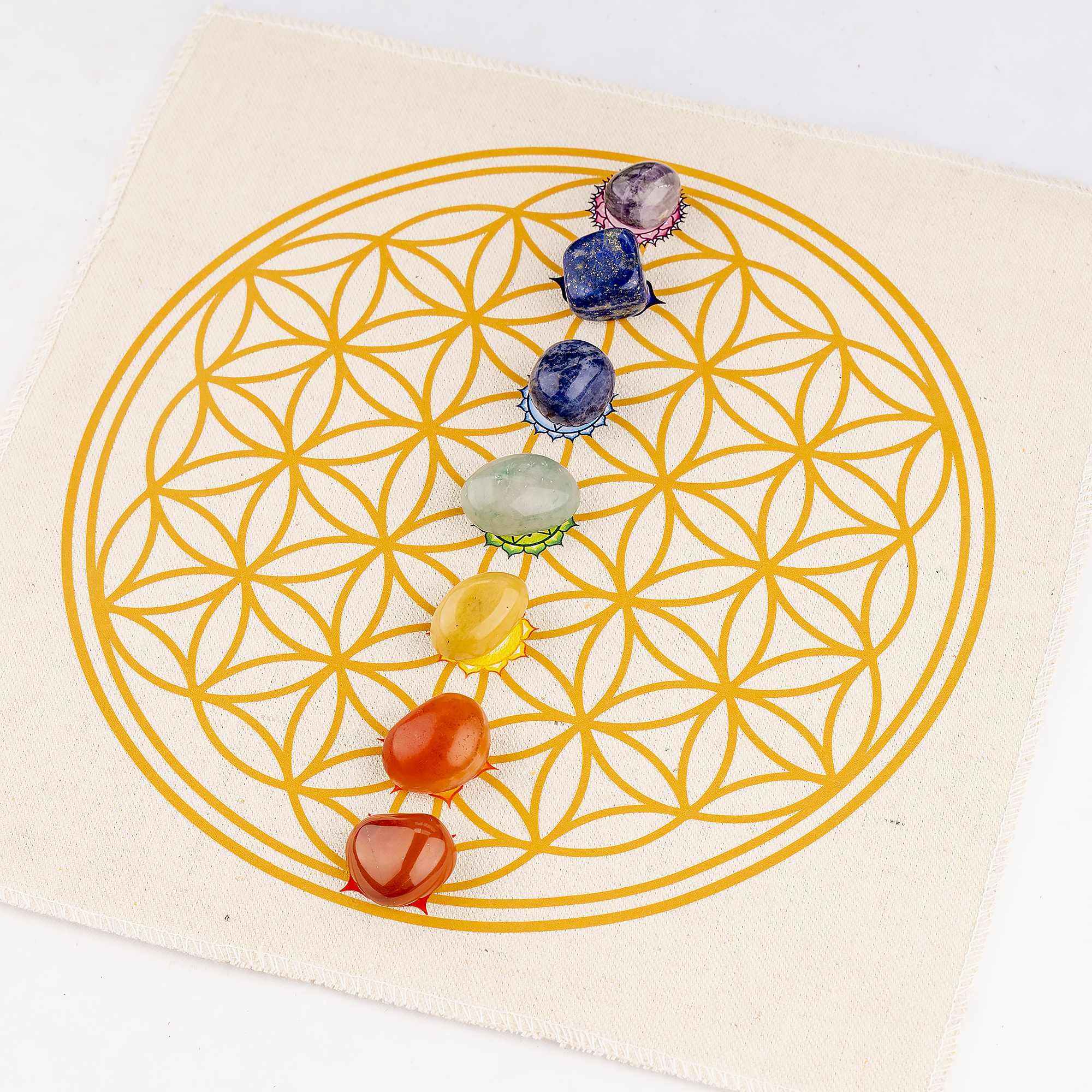 Soothing Crystals - Wholesale Crystal Grid - Crystal Grid Cloth |Sacred Geometry 7 Chakra For Energy Work2