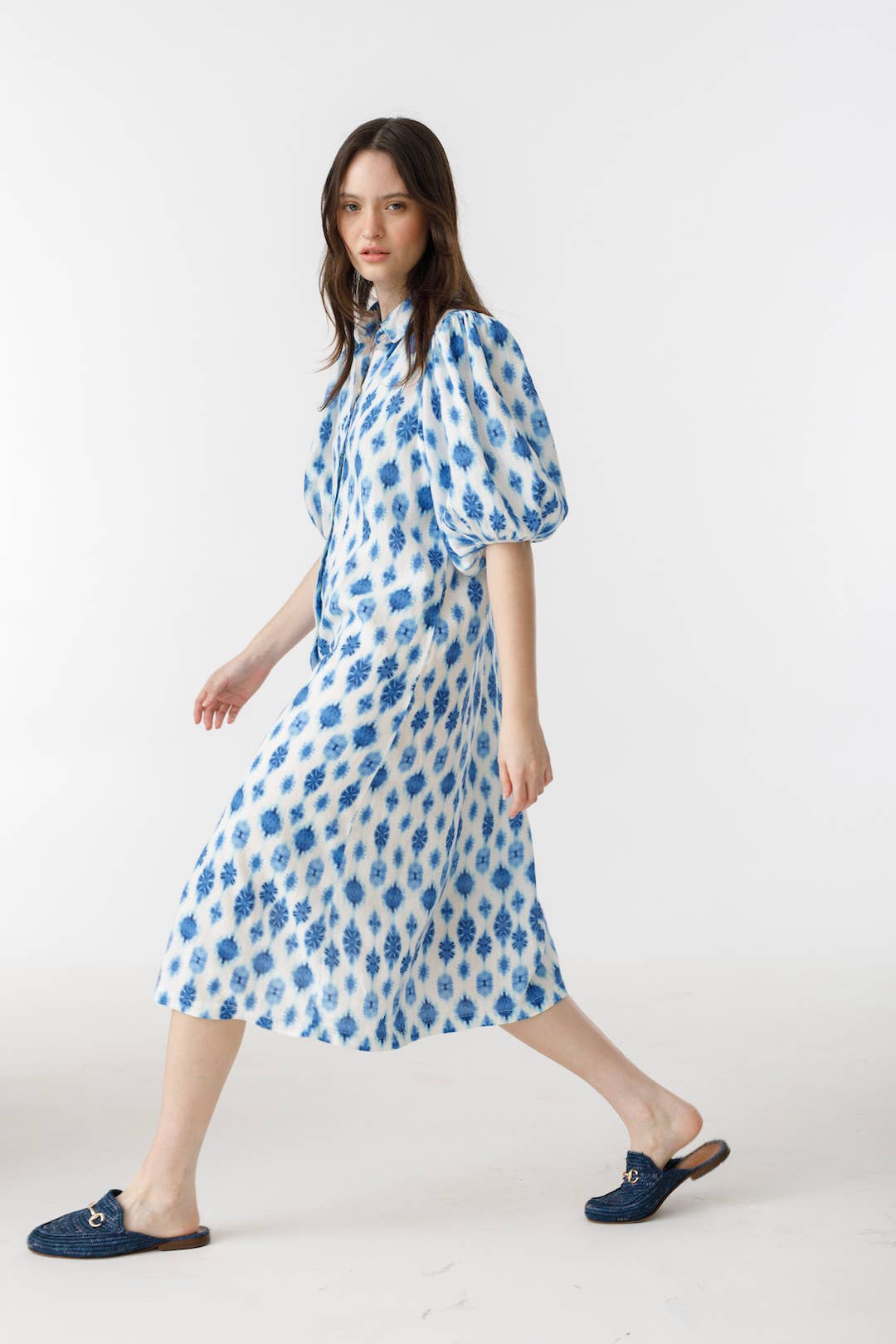 Angel Linen Dress - Hamptons Print for wholesale on Faire10