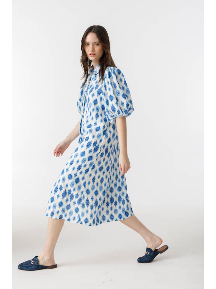 Angel Linen Dress - Hamptons Print for wholesale on Faire10