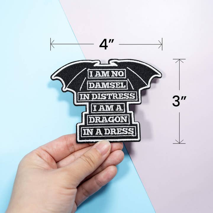 Moonmoli – Großhandel Aufnäher – Ich bin kein Mädchen in Not Ich bin ein Drache in einem Kleid Patches