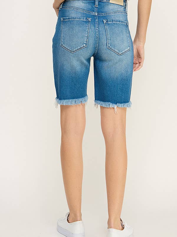 MEDIUM HIGH RISE BERMUDA JEANS for wholesale on Faire