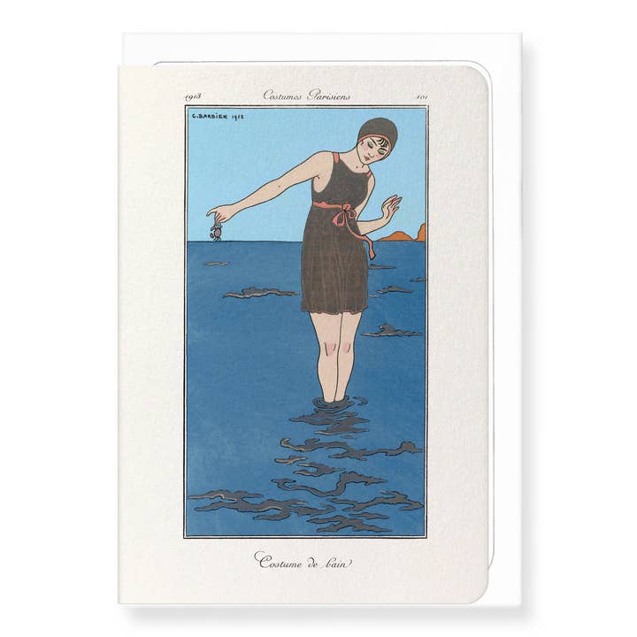 COSTUME DE BAIN (1913): Biglietto di auguri vintage per la vendita all'ingrosso da parte di Ezen Trade