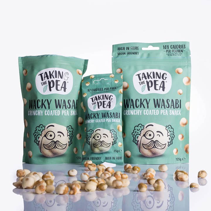 Taking The Pea – wholesale Puffed snack – Taking The Pea Wacky Wasabi pea snacks - 25g Pod Pack1