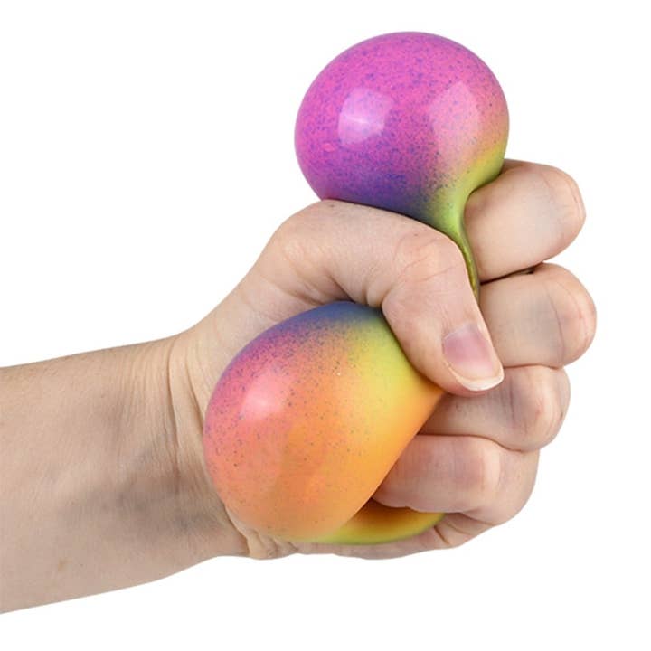 La Luna Bella - Toys - Wholesale Squishy Toy - Kids & Baby - 2.5" SQUISH AND STRETCH RAINBOW GUMMI BALL LLB Squishy Toys