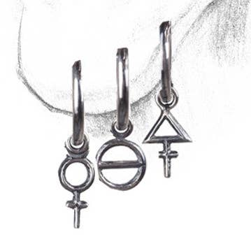 Mini Créoles Tria Prima Argent pour la vente par Rachel Entwistle Jewellery