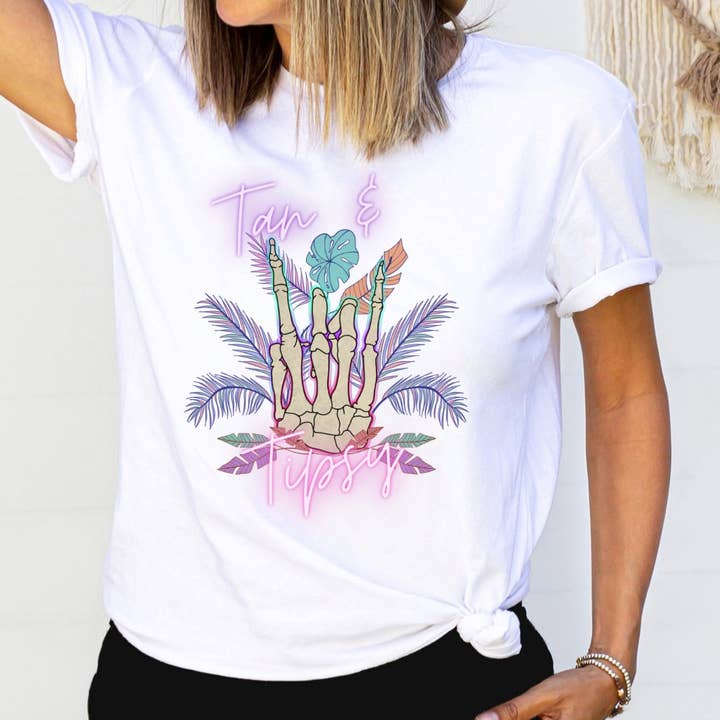 Tan and Tipsy T-Shirt for wholesale by Bar B Tees