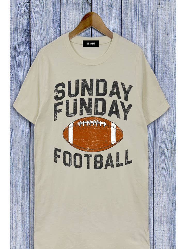 2&moon - Wholesale Screen Printed T-Shirt - Women's - SUNDAY FUNDAY FOOTBALL TEE.3