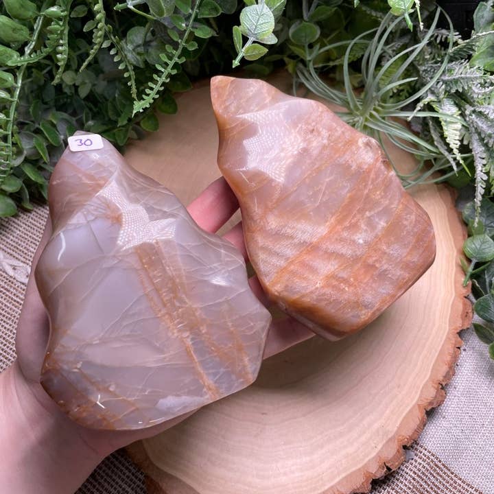 Copper Ashes - Wholesale Spiritual Stone/Crystal - Peach Moonstone Flame13