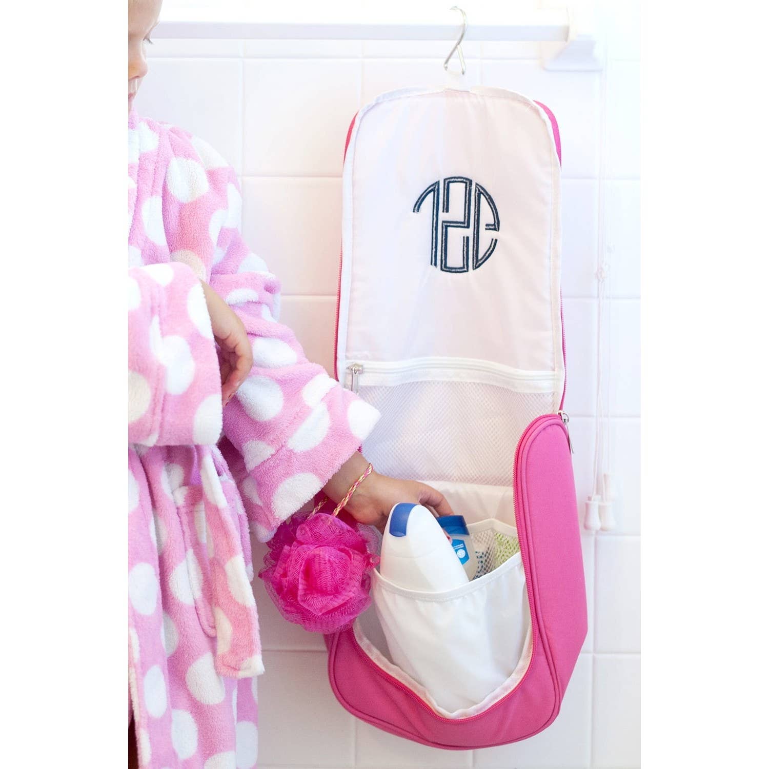 Wholesale Boutique - Wholesale Makeup/Cosmetic Bag - Hot Pink Hanging Cosmetic Bag4