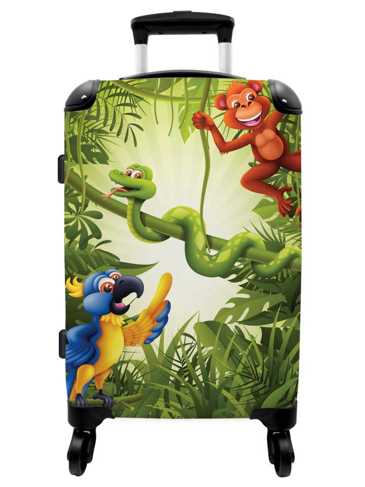 Koffer - Jungle - Dieren - Groen - Kinderen voor wholesale door MuchoWow