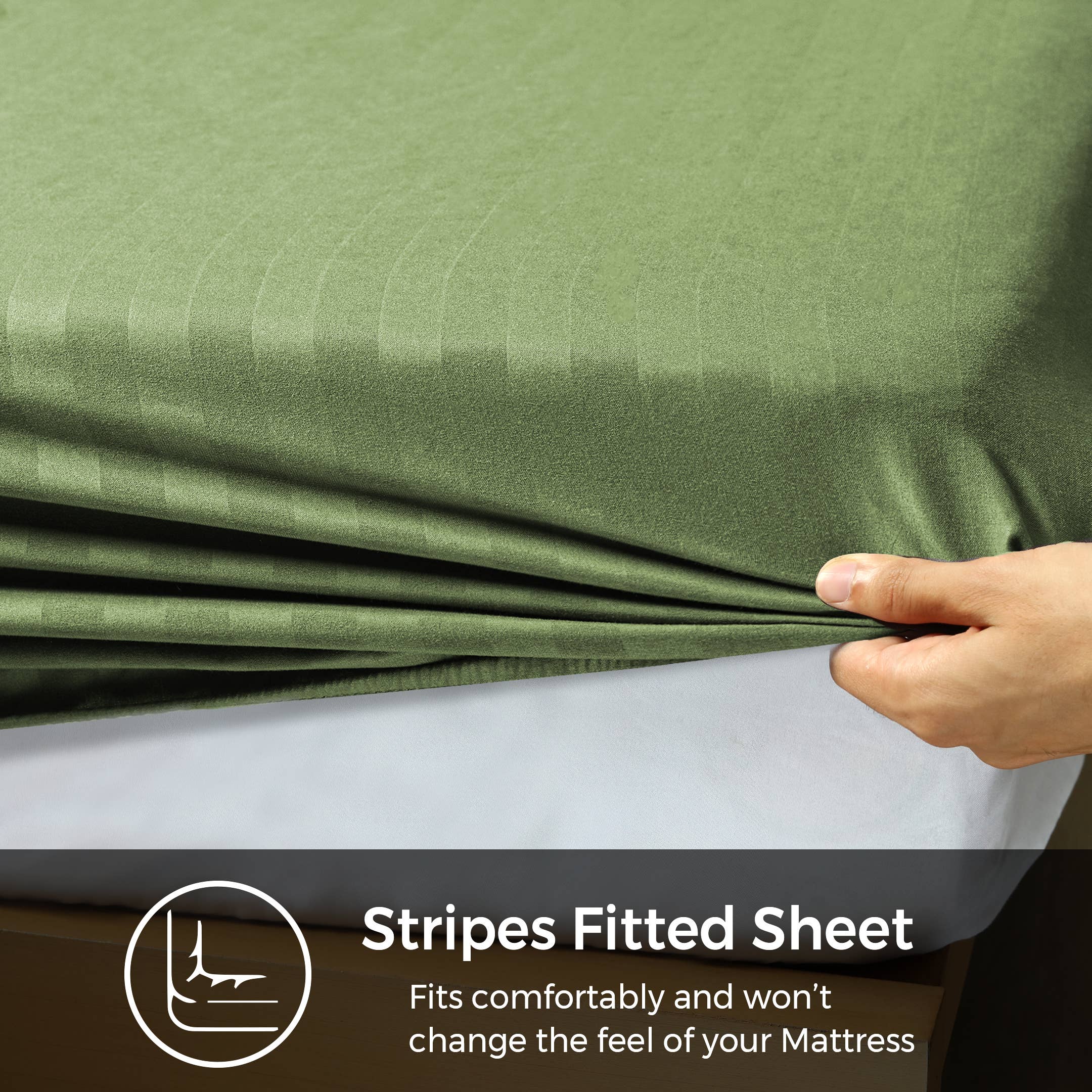 Cotton Passion - Wholesale Fitted Sheet - Satin Stripe Deep Pocket Fitted Sheets Deep Up to 25cm6