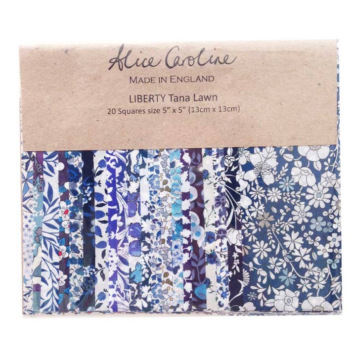 Alice Caroline – wholesale Craft sewing kit – 20 Pcs Liberty Tana Lawn Mixed Colours 5″ Charm Squares