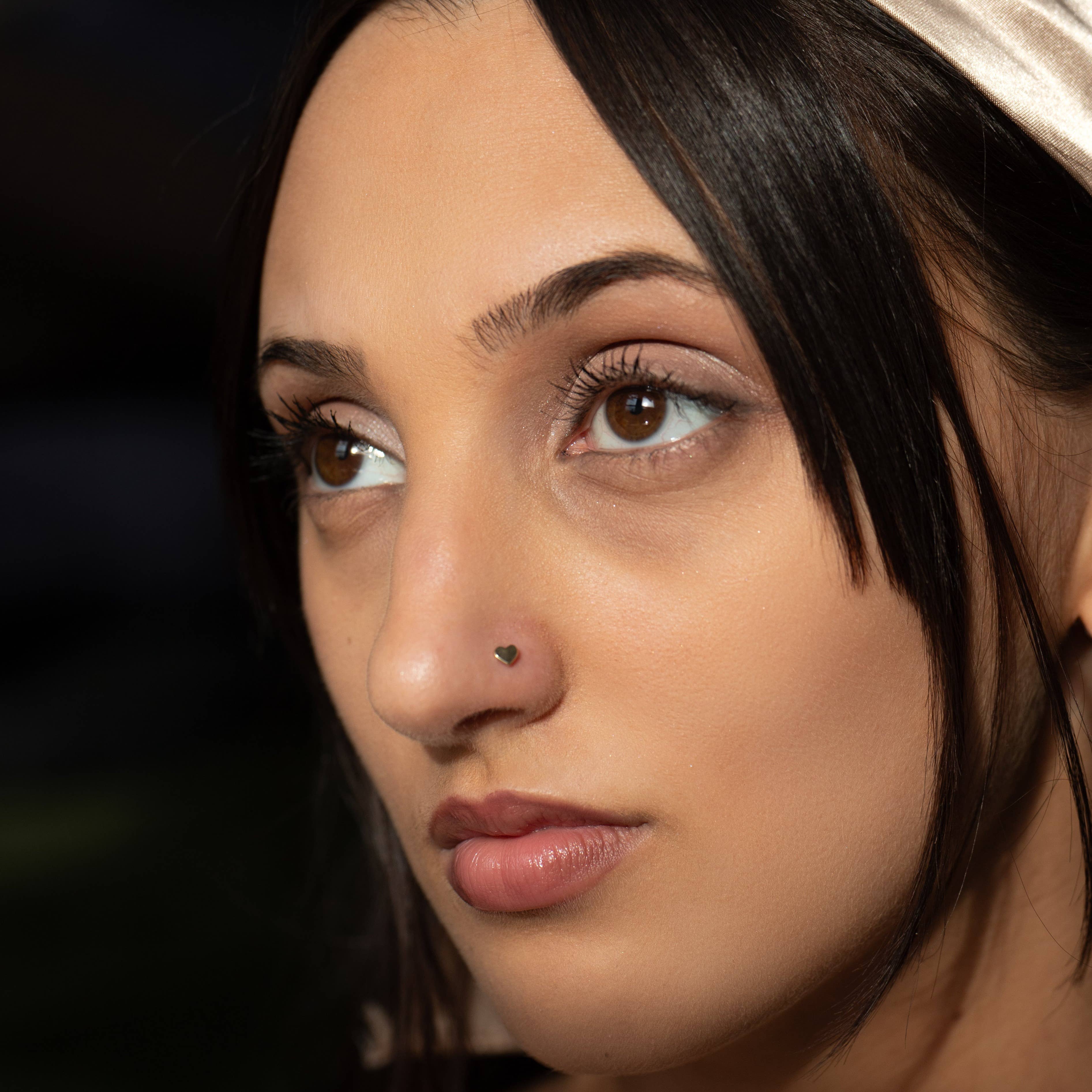 Ofina Jewelry - Wholesale Stud/Post Earrings - 10k Solid Gold Heart Nose Stud1