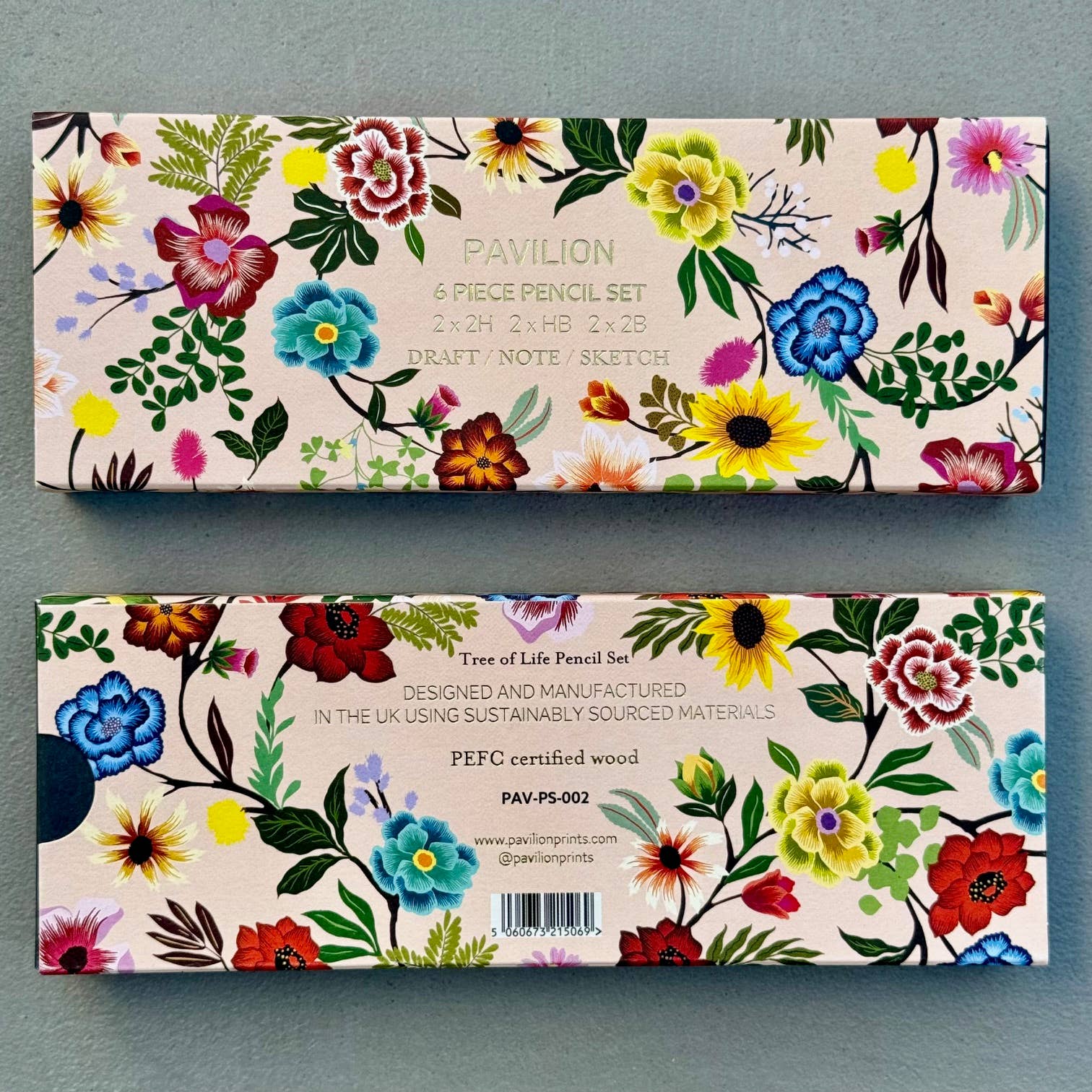 Pavilion - Wholesale Pencil - Botanical Floral Flower Tree Of Life - 6 Piece Pencil Set1