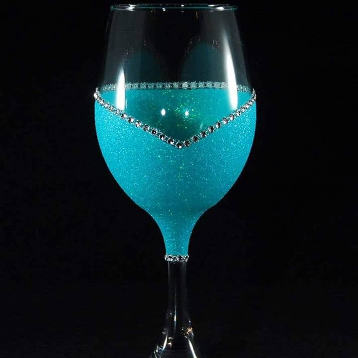 WineyBitches.Co - Wholesale Wine Glass - WB Original Classy Glassy – Bling Stem V Style Wine Glass (Signature Collection)