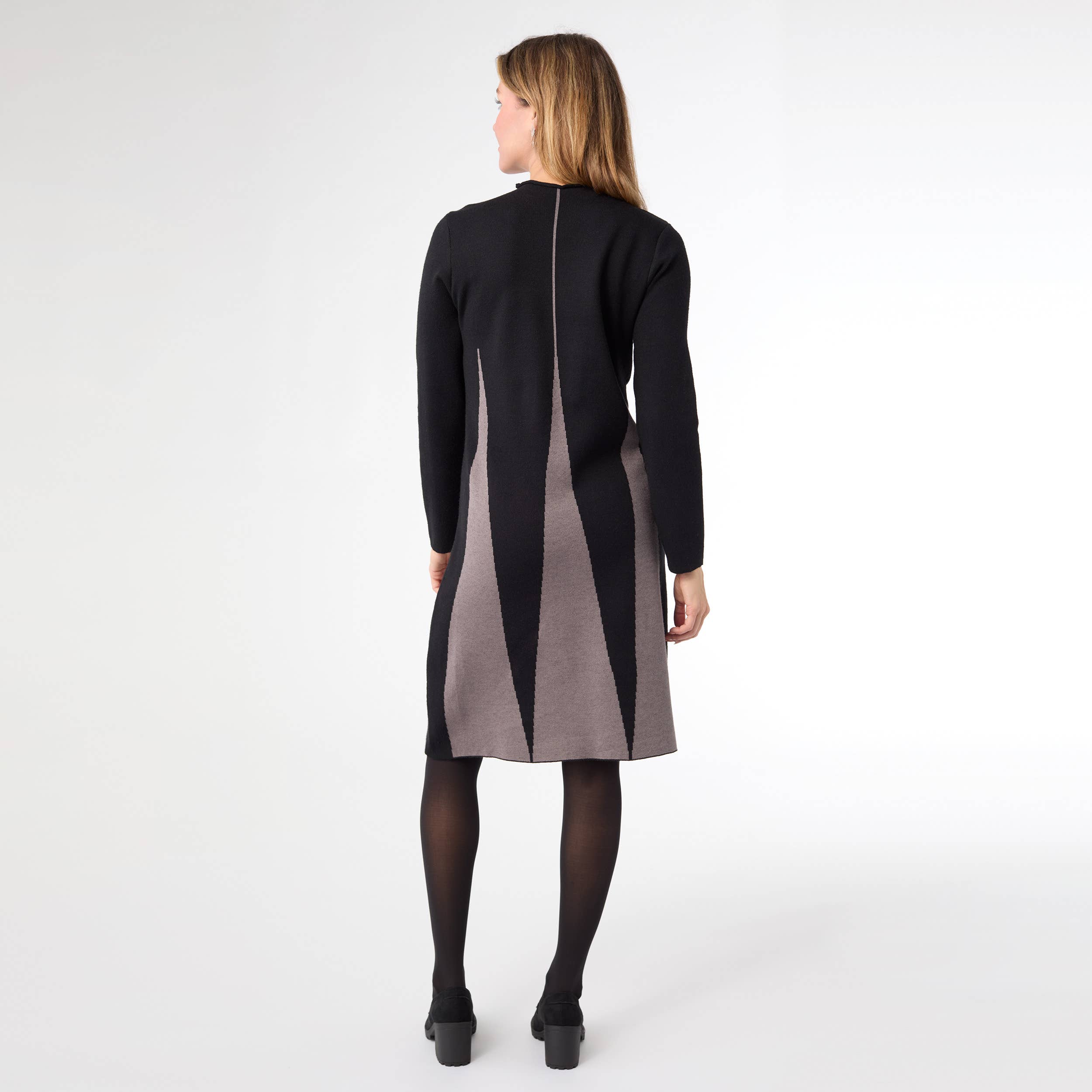 Noir Robe pull à col montant pour bébé à manches longues Mildred en vente sur Faire1