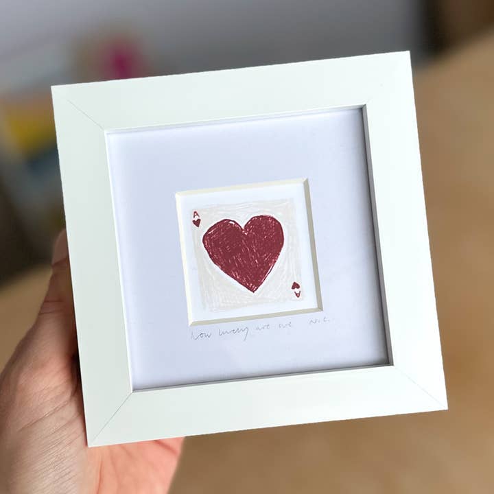Ace of Hearts Signed Mini Art Print for wholesale by Natalie Cass Art