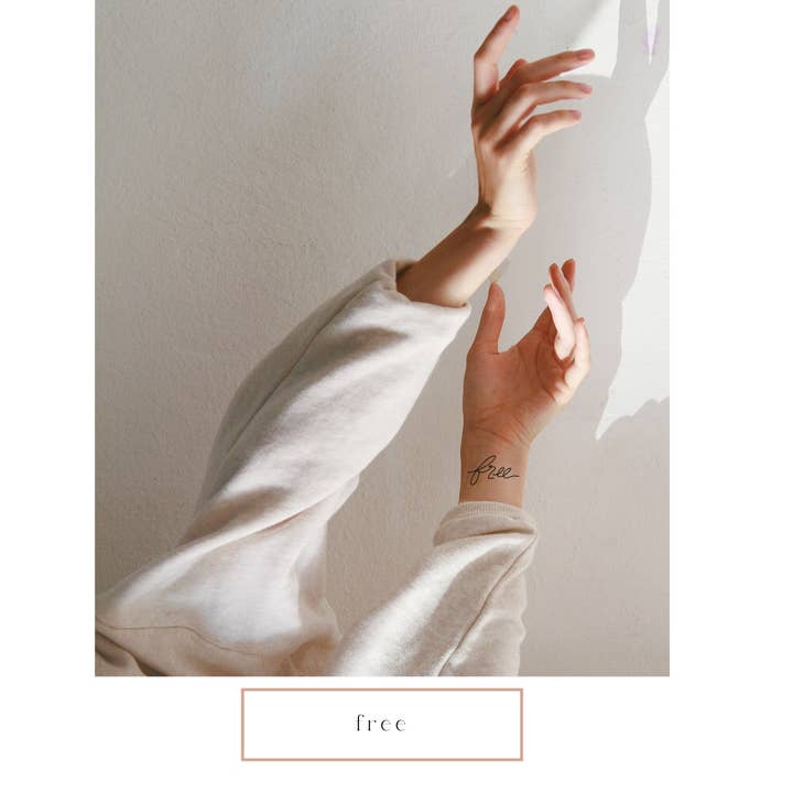 Free Calligraphy Temp Tattoo | Skin and Hat Tattoo for wholesale by Words for a Season