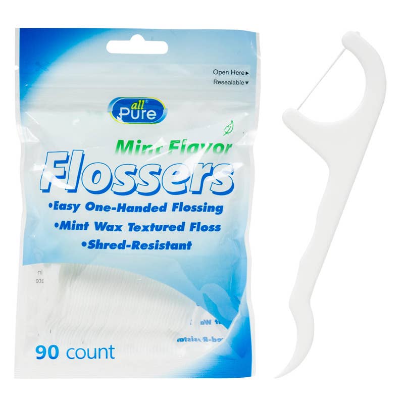 Deluxe Import Trading - Wholesale Floss - 90ct Plastic Floss Picks- White0