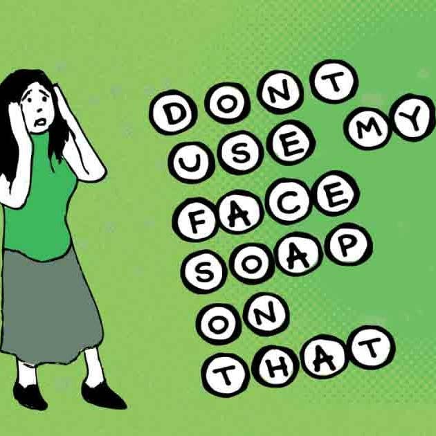 3x2 Sticker: Don't Use My Face Soap On That - Pack of 10 for wholesale by Ugly Baby