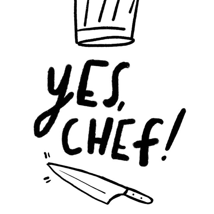 Yes chef print for wholesale by Dick Vincent Illustrations