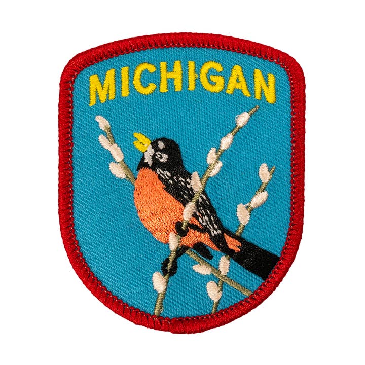 Michigan Robin Iron-On Patch for wholesale by Peninsulas
