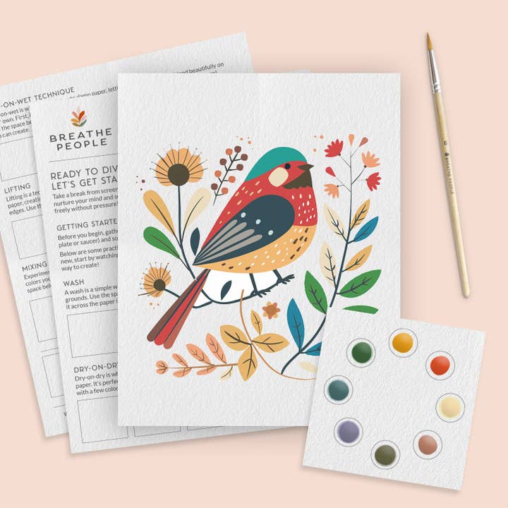 Alles-in-één Lente Vogel Aquarelverfset voor wholesale door Breathe People