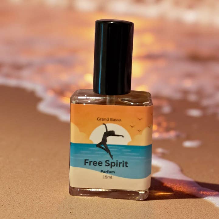 Free spirit perfume 15ml scent notes Peach, Blood Orange for wholesale by Grand Bassa Candle Co.