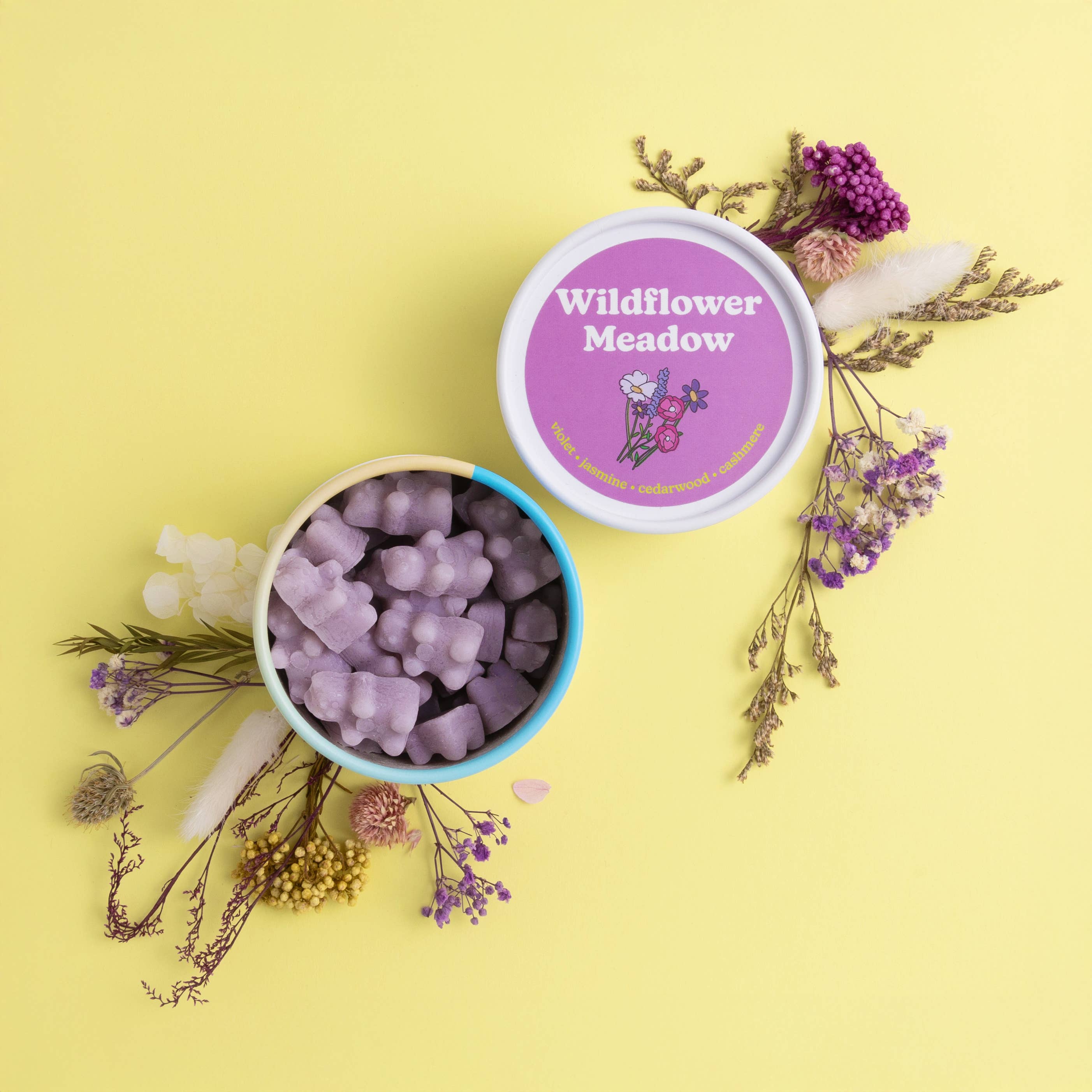 Happy Wax – Cera sólida por atacado – Prado de Flores Silvestres 4 oz lata1