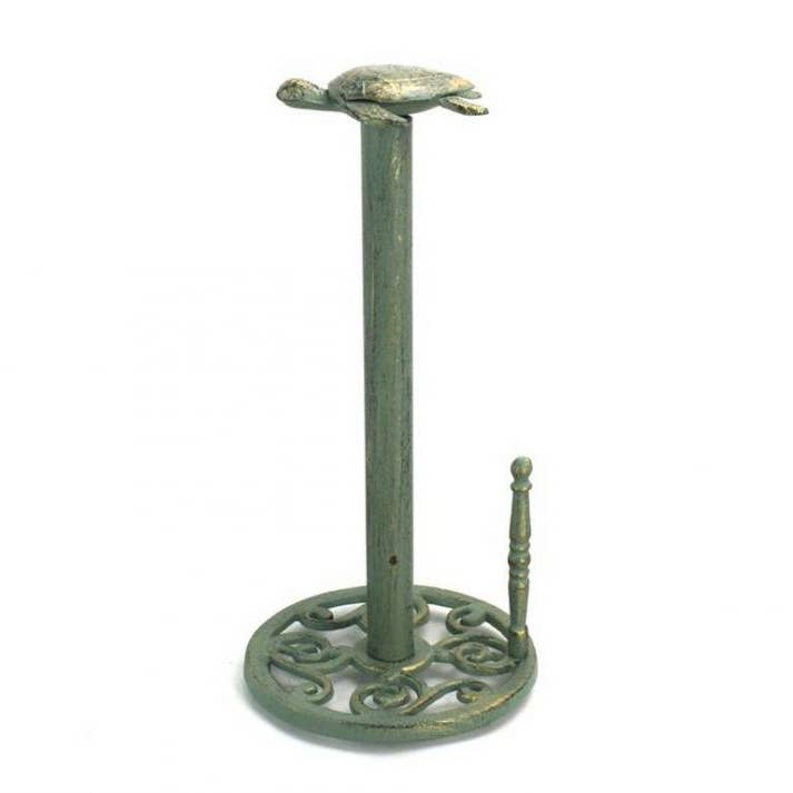 Porte-serviettes en papier tortue de mer en fonte bronze antique 13" pour la vente par Hampton Ironworks