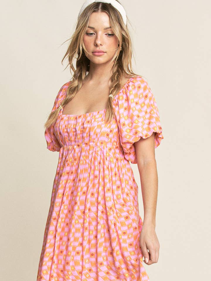 Hersy - Wholesale Dress - Women's - PUFF SLEEVE MINI DRESS- HD02208