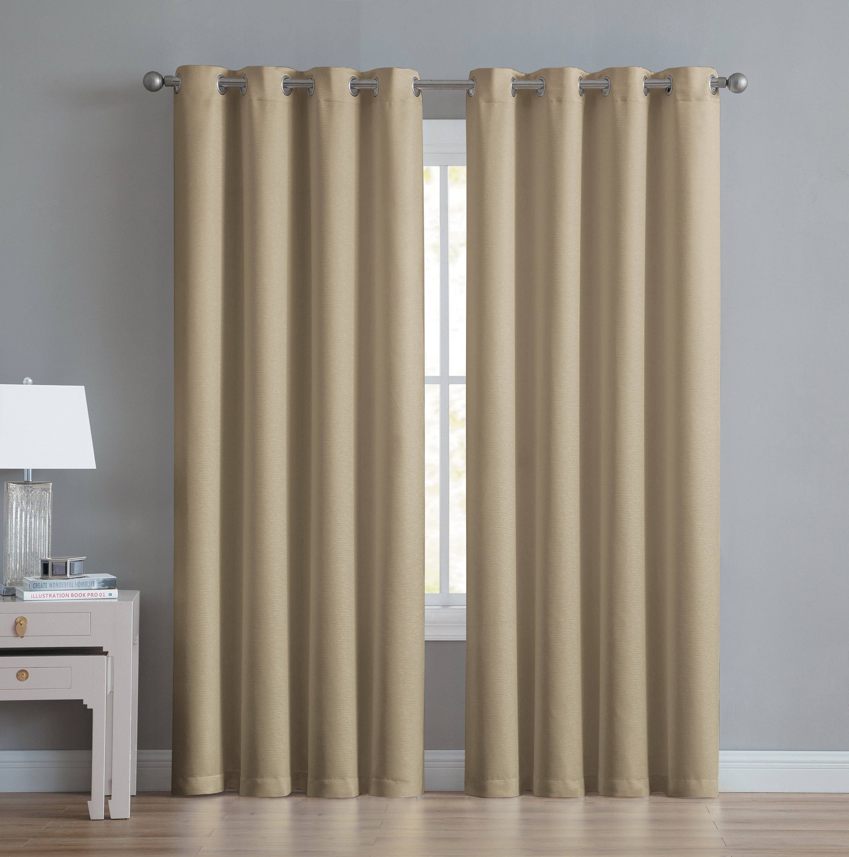 Linen Mart – wholesale Curtain – Abstract Grommet Top Thermal Insulated Blackout Window Curta11