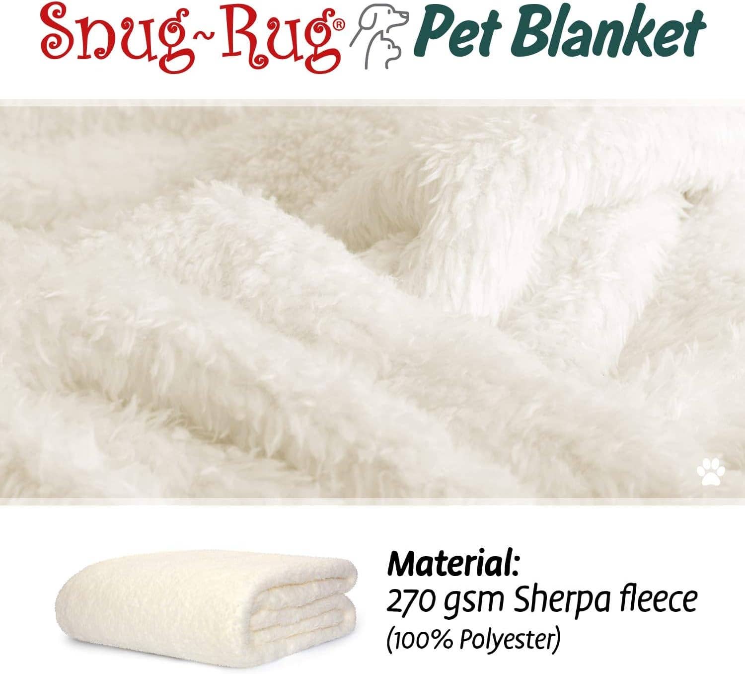Wholesale Gifts Tomorrow - Wholesale Pet Blanket - Cat/Dog - Snug Rug Pet Sherpa Fleece Blanket Large 127 X 178cm3