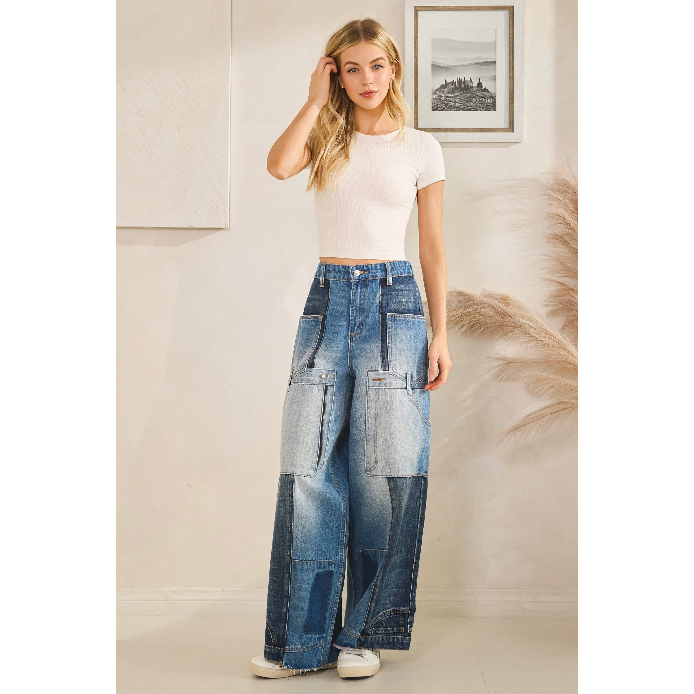 DENIM BLAU UMGEKEHRTER STIL DENIMHOSE für den Großhandel auf Faire1