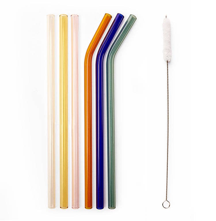 Kikkerland Design Inc - Wholesale Drinking Straw - Colorful Reusable Glass Straws1