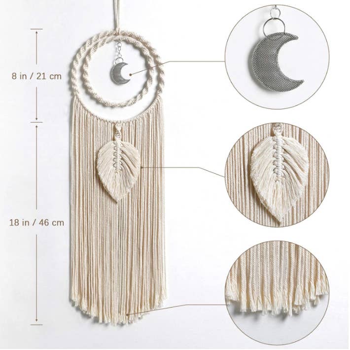 Crystolver (We Cover All Import Fees) – wholesale Dreamcatcher – Bohemian Macrame Moon Sun Dreamcatcher3