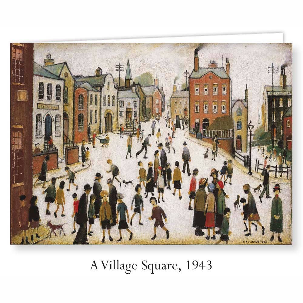 Ganymed Press - Wholesale Everyday Greeting Card - A Village Square by L S Lowry - Blank Everyday Card0
